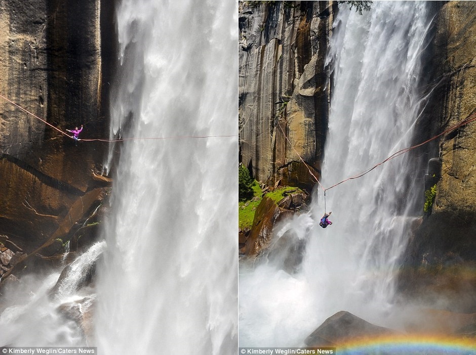 Cô gái nhào lộn trên dây giữa thác ảnh 5 Co gai nhao lon tren day giua thac anh 5