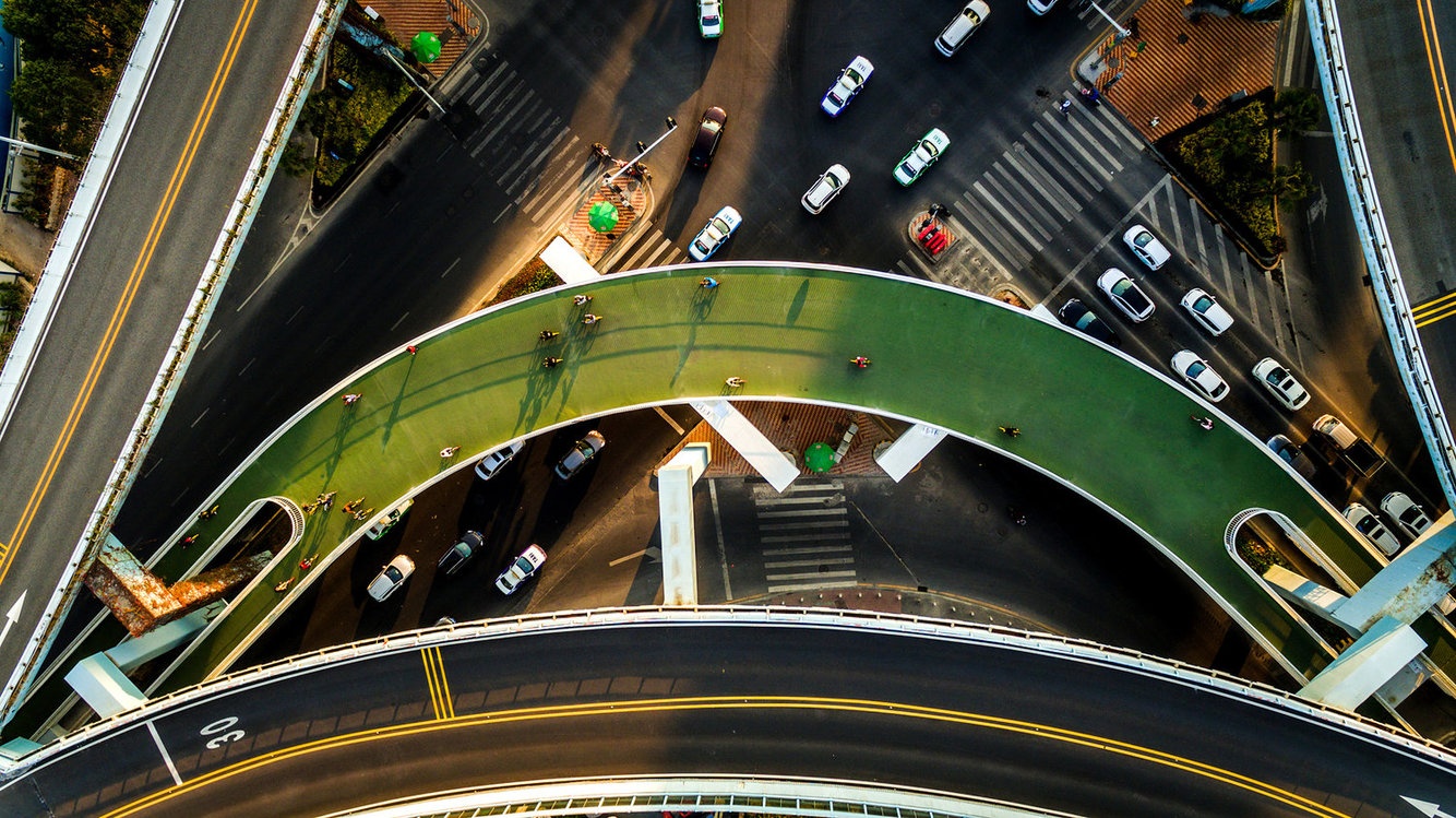 Duong tren cao cho xe dap dai nhat the gioi o Trung Quoc hinh anh