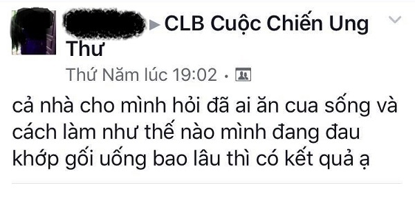 Ăn cua sống chữa ung thư: Phản khoa học, rước thêm bệnh ảnh 1 An cua song chua ung thu: Phan khoa hoc, ruoc them benh anh 1