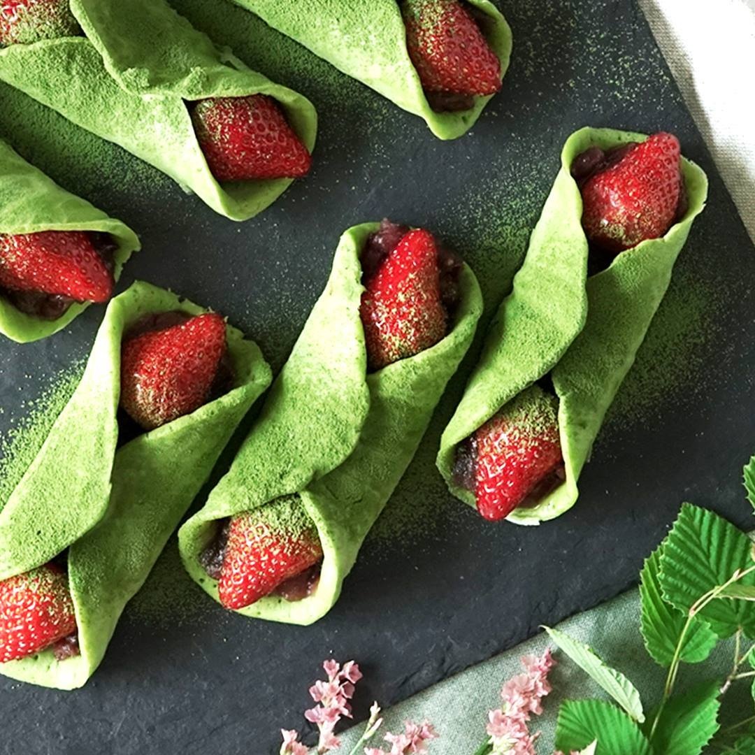 Banh kep mochi tra xanh thom mat hinh anh