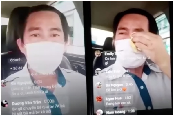 Tai xe taxi bat khoc, tu cach ly 18 tieng tren xe sau khi cho hanh khach bi sot hinh anh