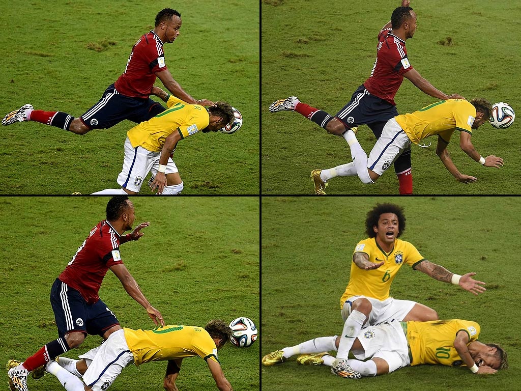 Chấn thương khiến Neymar vắng mặt ở bán kết. Ảnh: Getty.