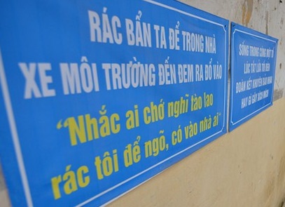 Nhac nho do rac dung quy dinh bang tho hinh anh