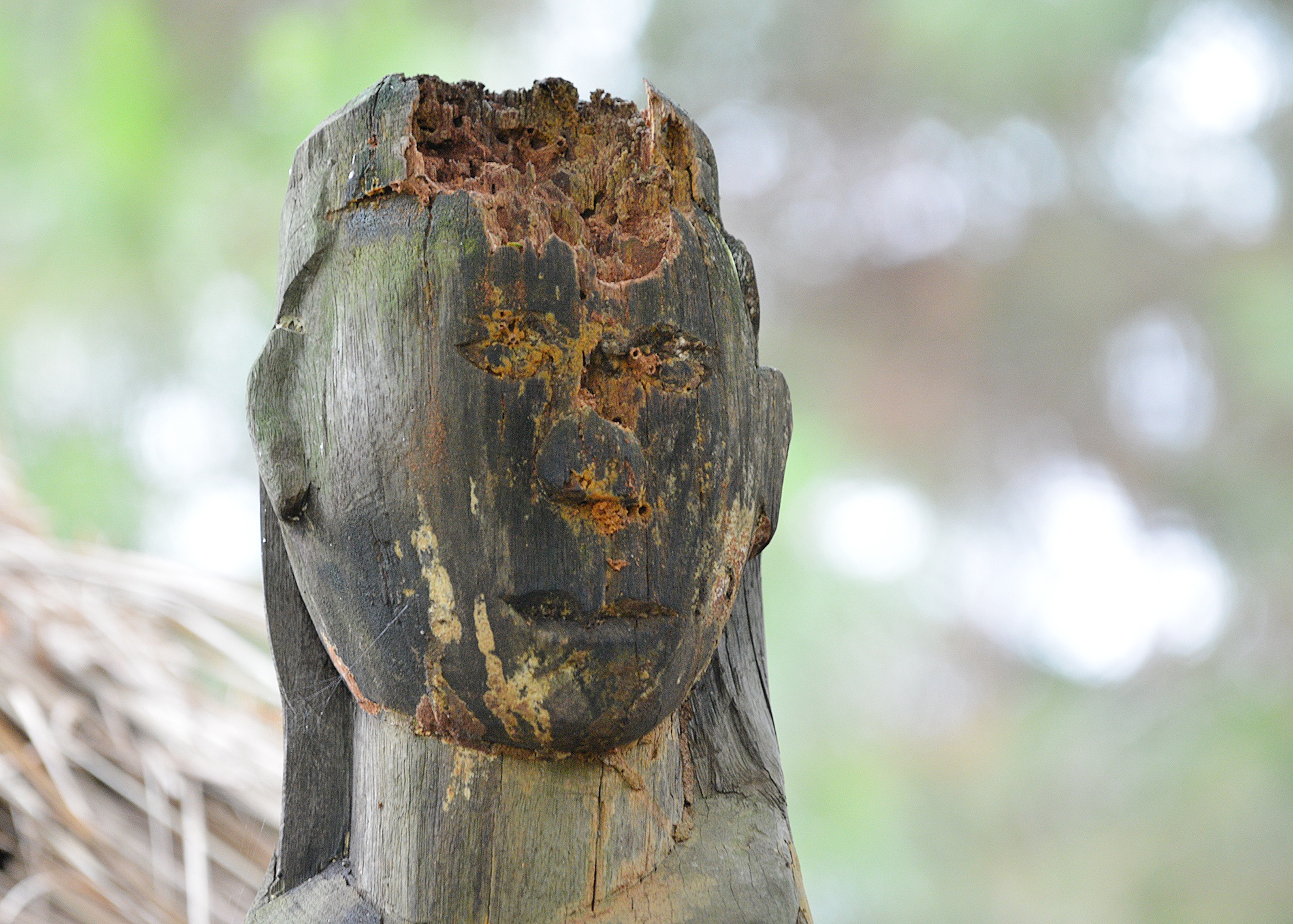 Có những bức tượng bị mục nát hoàn toàn do thiếu sự chăm sóc, bảo quản.