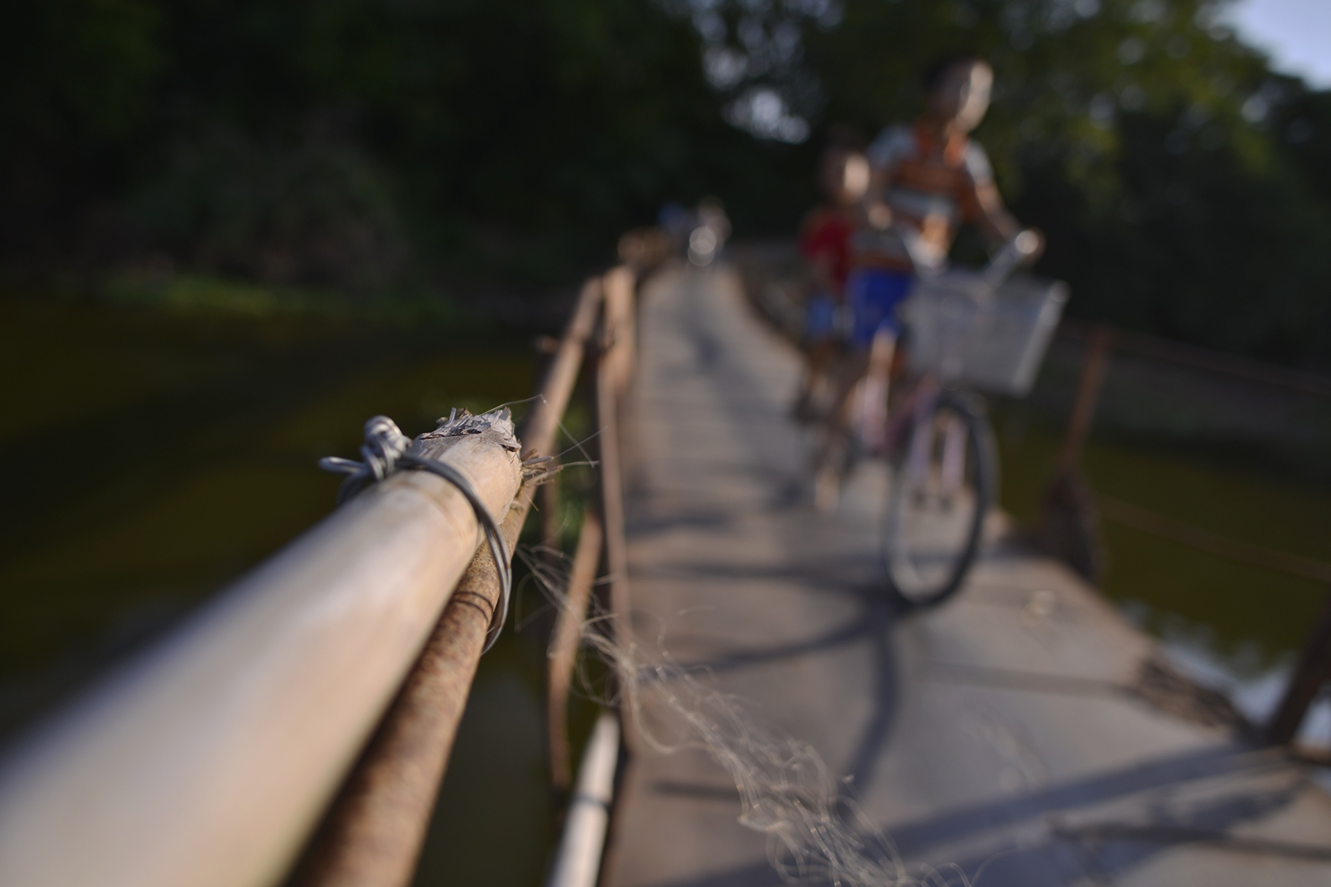 Nguoi dan lieu minh qua cay cau sap sap o Ha Noi anh 4