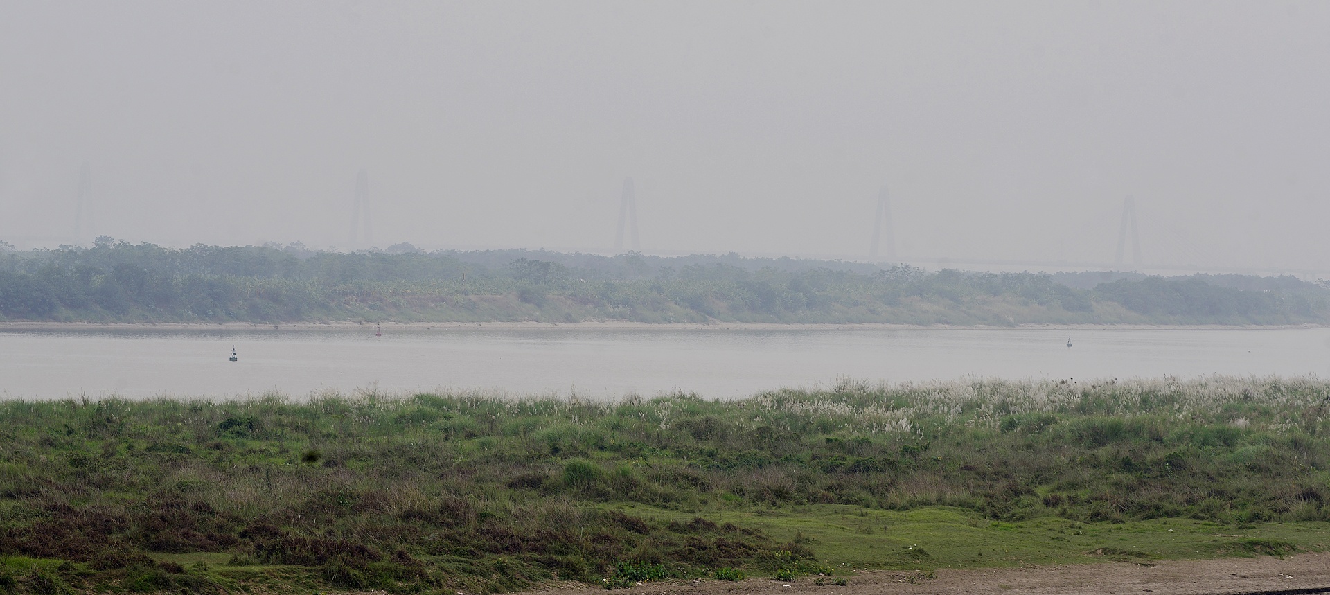 Cau Nhat Tan chim trong suong mu day dac giua trua anh 7