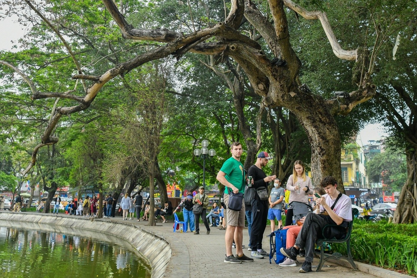 Ba cay sua chet kho ben ho Guom hinh anh
