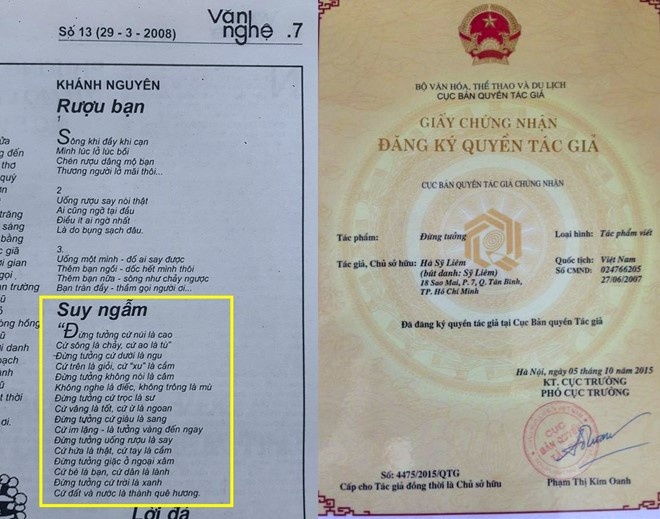 Tranh chấp thơ, Cục Bản quyền ảnh 2 Tranh chap tho, Cuc Ban quyen anh 2