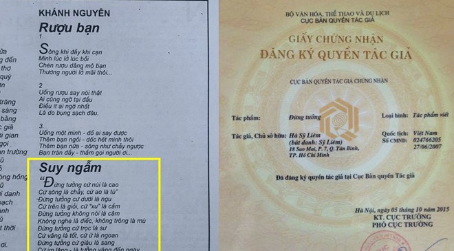 Cuc Ban quyen huy bo giay chung nhan bai tho ‘Dung tuong’ hinh anh