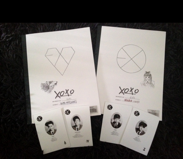 Album XOXO (2013) của EXO có thiết kế không đụng hàng, giống một tập vở hoặc cuốn kỷ yếu của học sinh. Album chia 2 phiên bản tiếng Hàn và Trung 