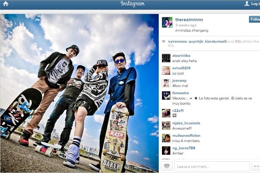 Đầu tháng 4, Min từng chia sẻ ảnh chụp bên sông Hàn. Lúc đó, các fan chỉ nghĩ là buổi đi chơi cùng bạn bè. Ảnh: instagram