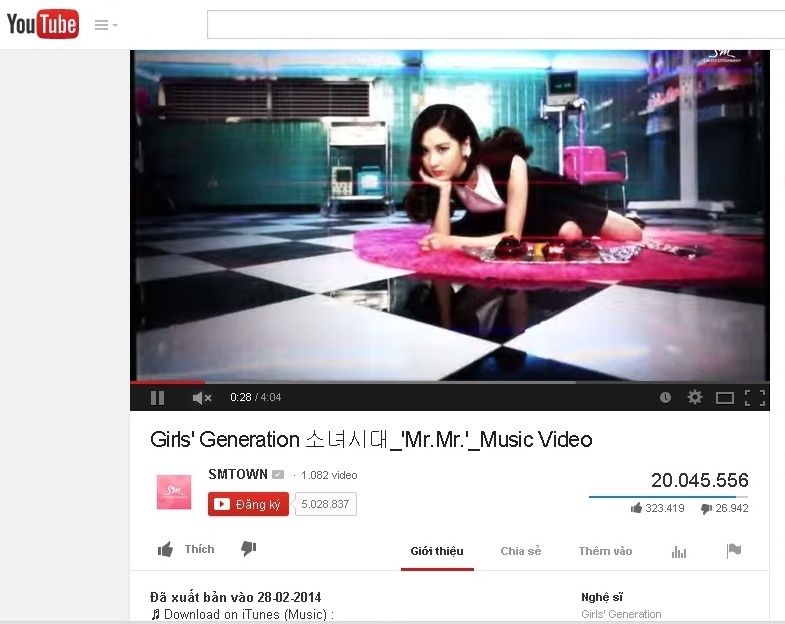 Số lượt xem của Mr.Mr. trên Youtube ngày 3/5. 