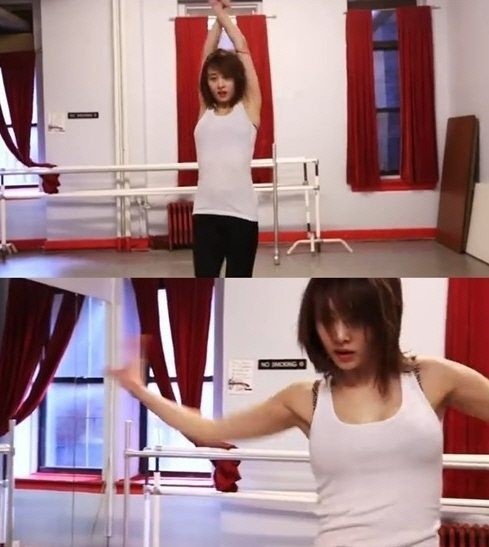 Hình ảnh Nicole trên sàn tập nhảy cùng biên đạo nổi tiếng Luam Keflezgy. Ảnh: koreaboo