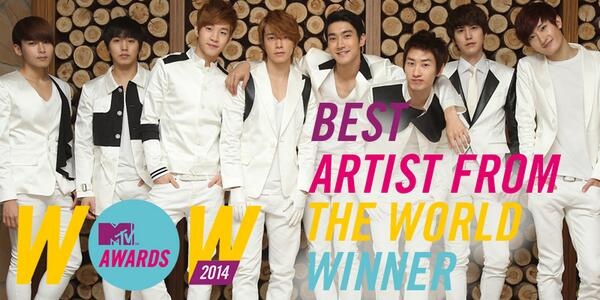 Super Junior giành chiến thắng tại giải thưởng MTV Italy. Ảnh: mtvitaly