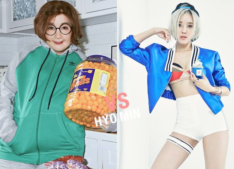 Hyomin hóa thân thành cô nàng mập ú. Ảnh: facebook