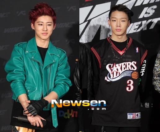 B.I (trái) và Bobby thuộc Team B tham gia cuộc thi rap của đài Mnet. 