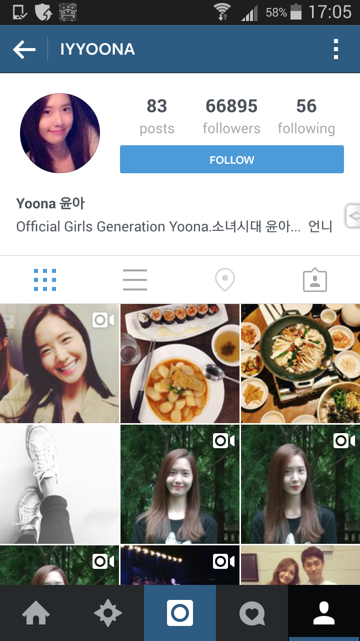 Iyyoona có hơn 66.000 người theo dõi, thường xuyên cập nhật về hoạt động của Yoona.