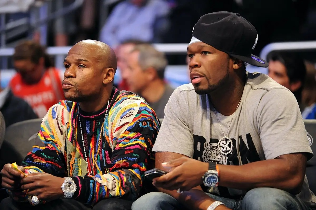 50 Cent va Floyd Mayweather lam hoa sau nhieu nam cach mat hinh anh