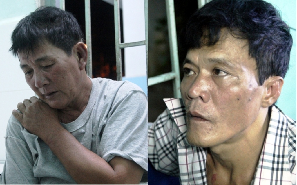 Tuất và Minh tại cơ quan công an.