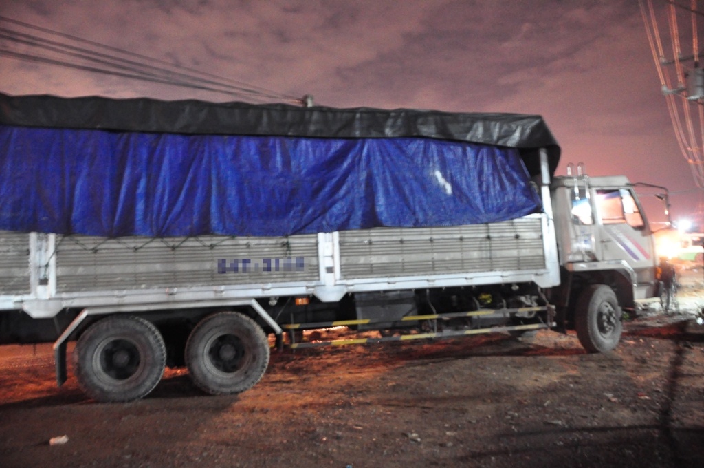 Chiếc xe tải trong vụ tai nạn thương tâm.