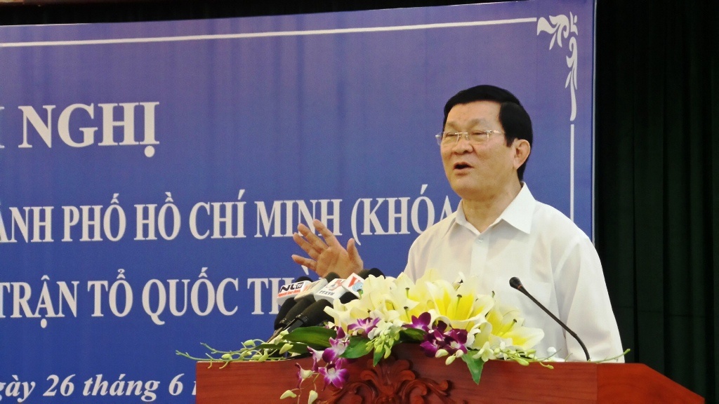 Chủ tịch nước Trương Tấn Sang tại hội nghị.