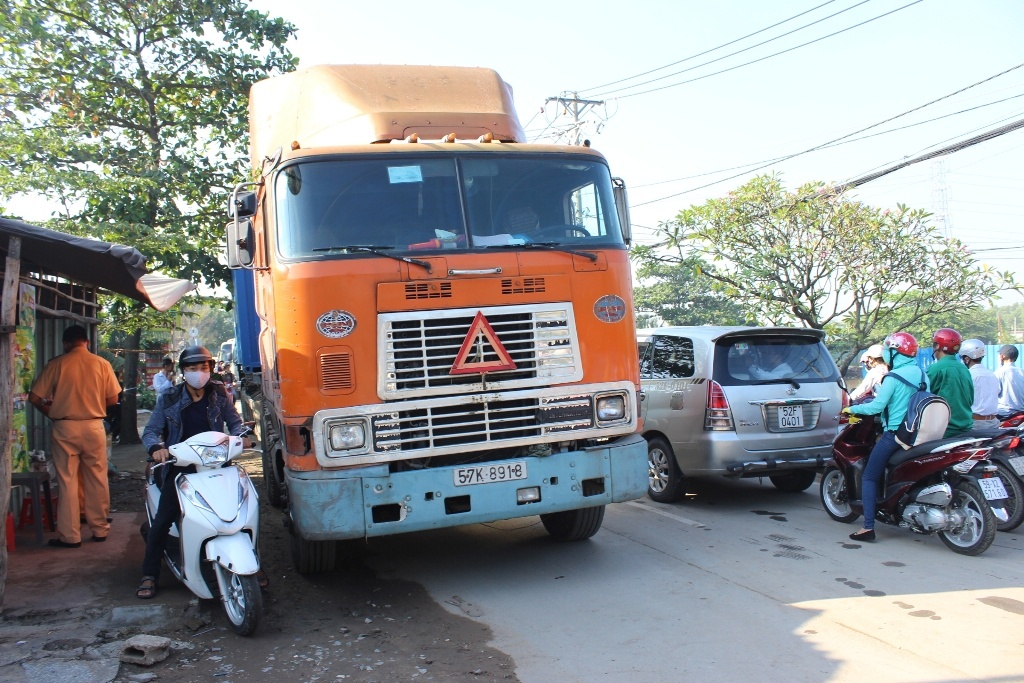 Chiếc xe đầu kéo trong vụ tai nạn.