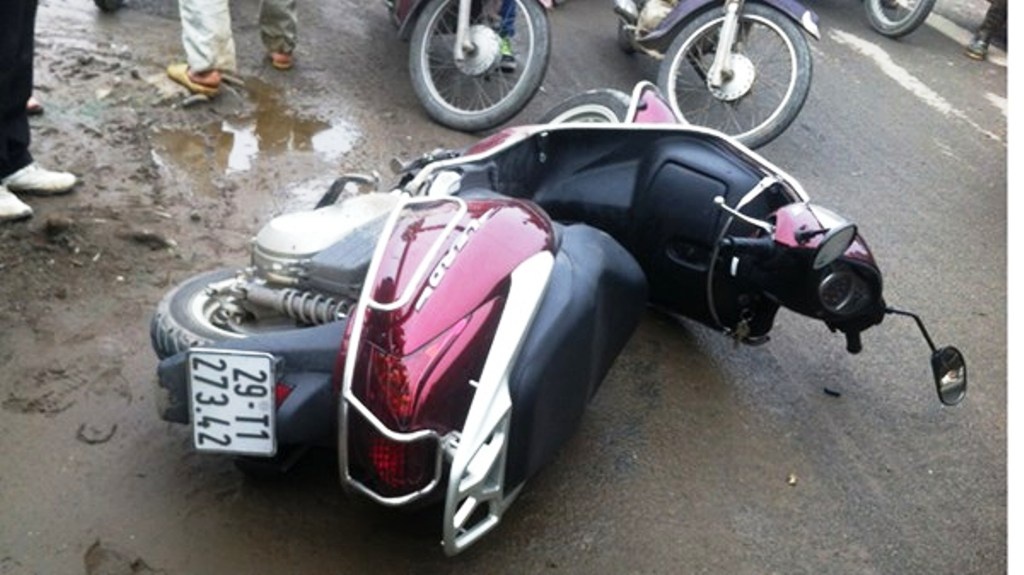 Chiếc xe máy của nạn nhân.