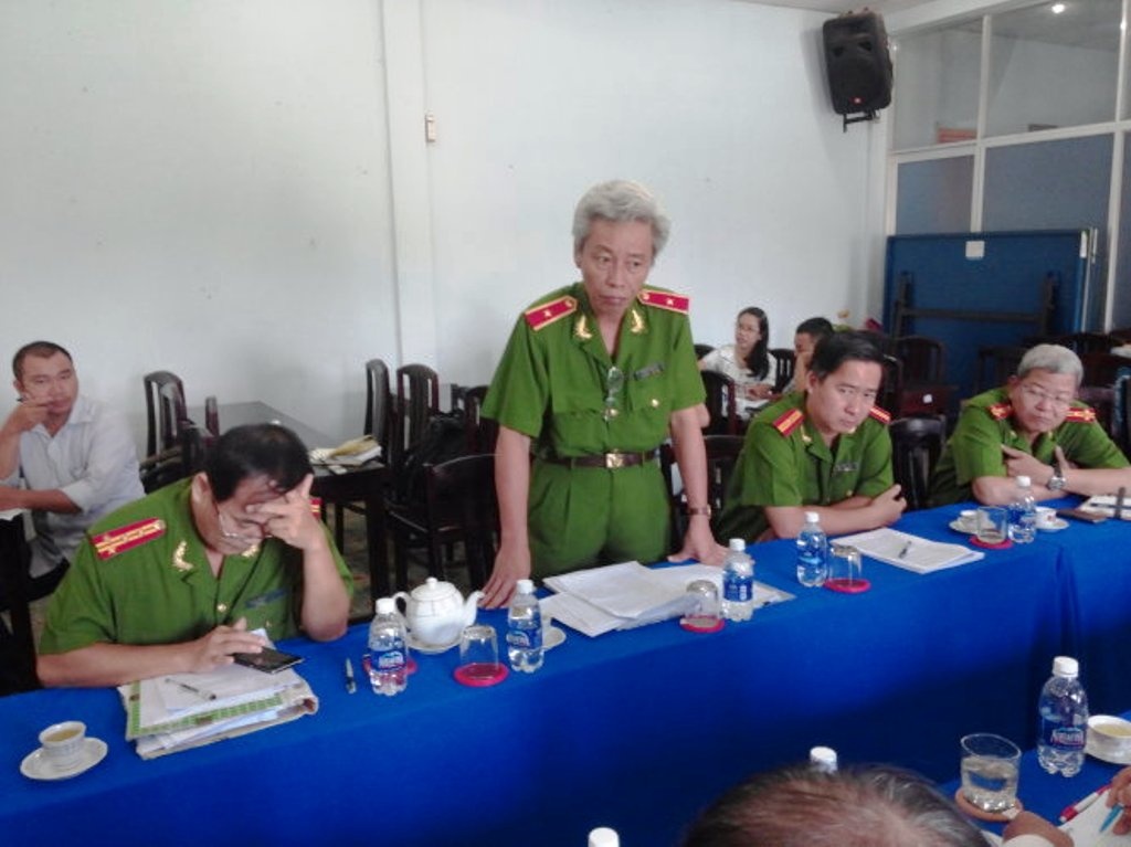 Thiếu tướng Phan Anh Minh - Phó giám đốc Công an TP.HCM phát biểu tại buổi giám sát .