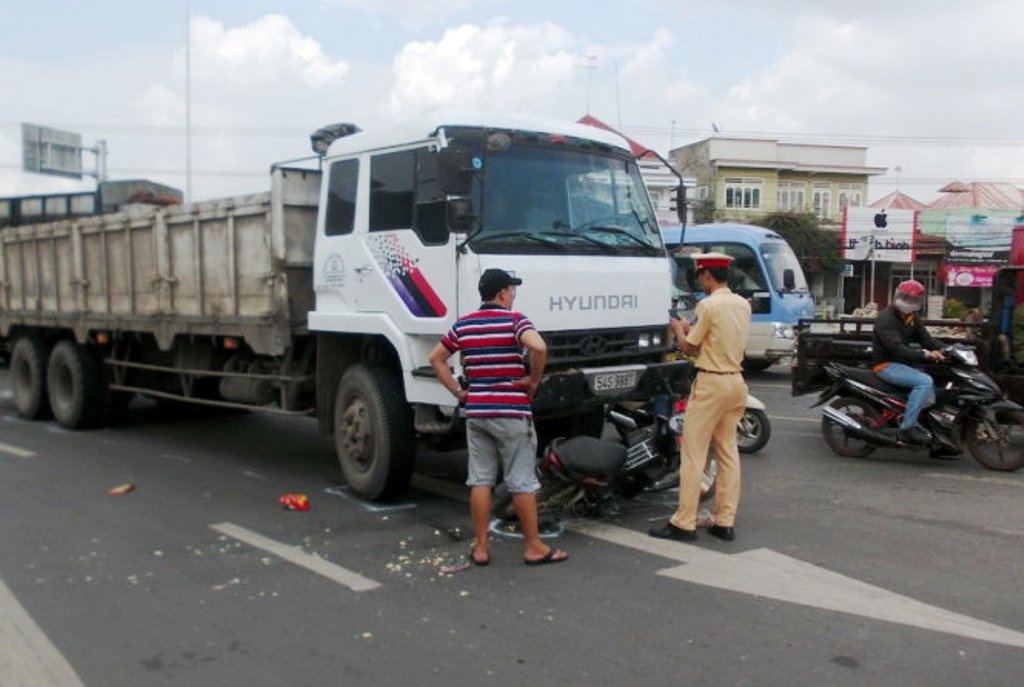 Hiện trường vụ tai nạn.