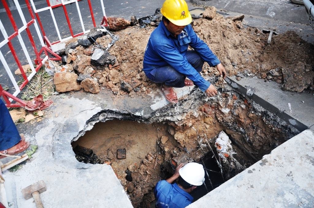 Ho sau 3 met xuat hien giua trung tam Sai Gon hinh anh