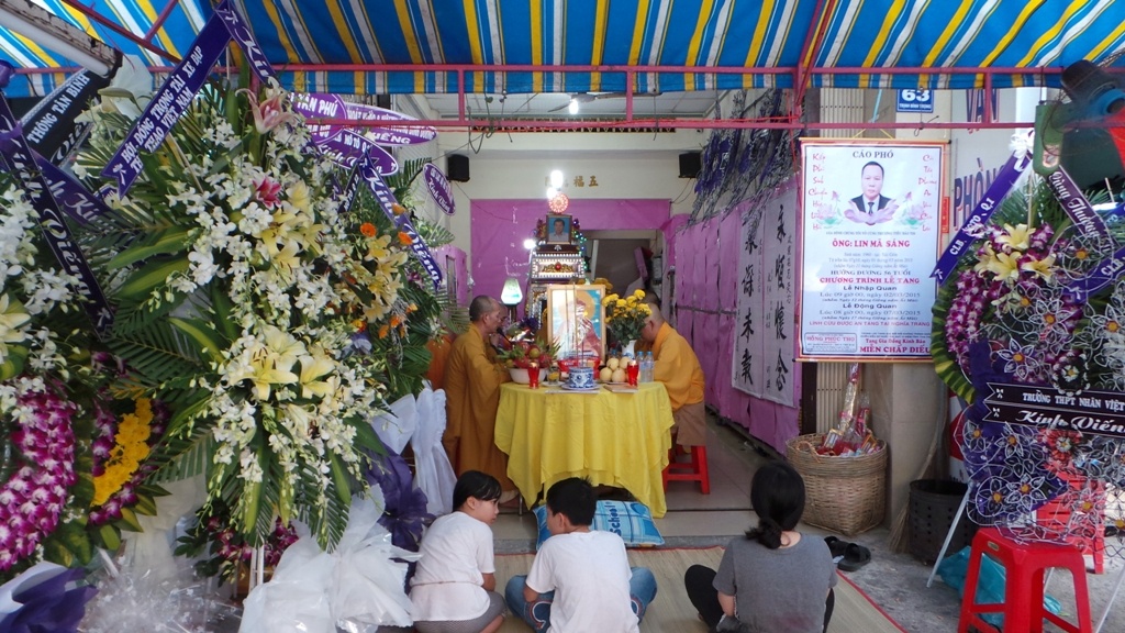 Đáng tang ông Lin Mã Sáng tại nhà riêng ở quận Tân Phú, TP HCM.