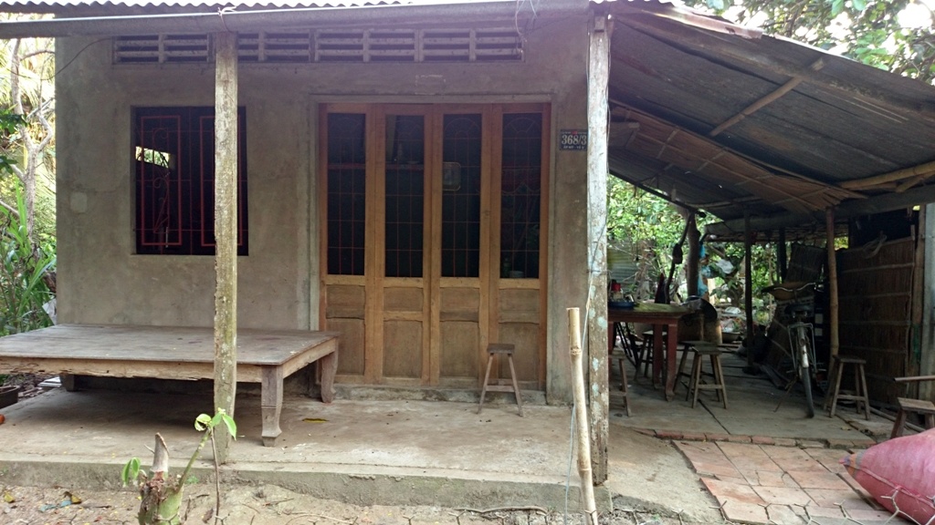 Ngôi nhà của vợ chồng ông Đạo ở xã Kim Sơn, huyện Châu Thành, tỉnh Tiền Giang.
