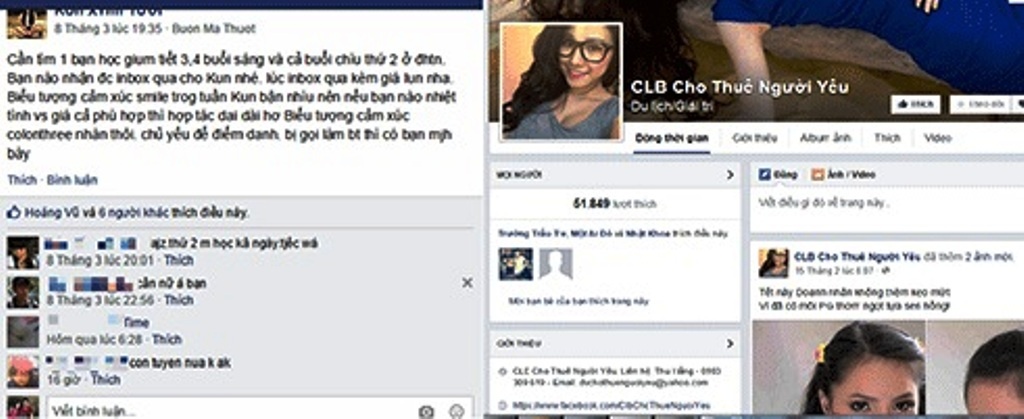 'Dich vu' yeu thue, hoc ho hinh anh