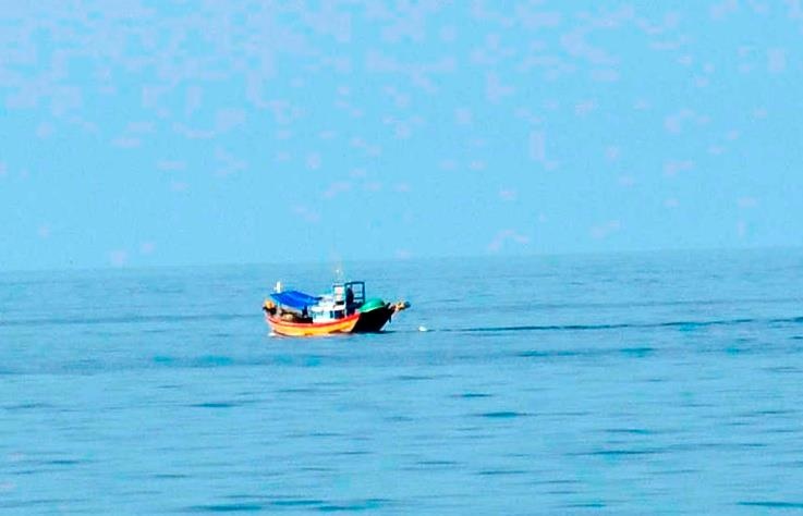 Vùng biển Phú Quý, nơi hai chiếc Su-22 bị rơi. Ảnh: Ngọc An.