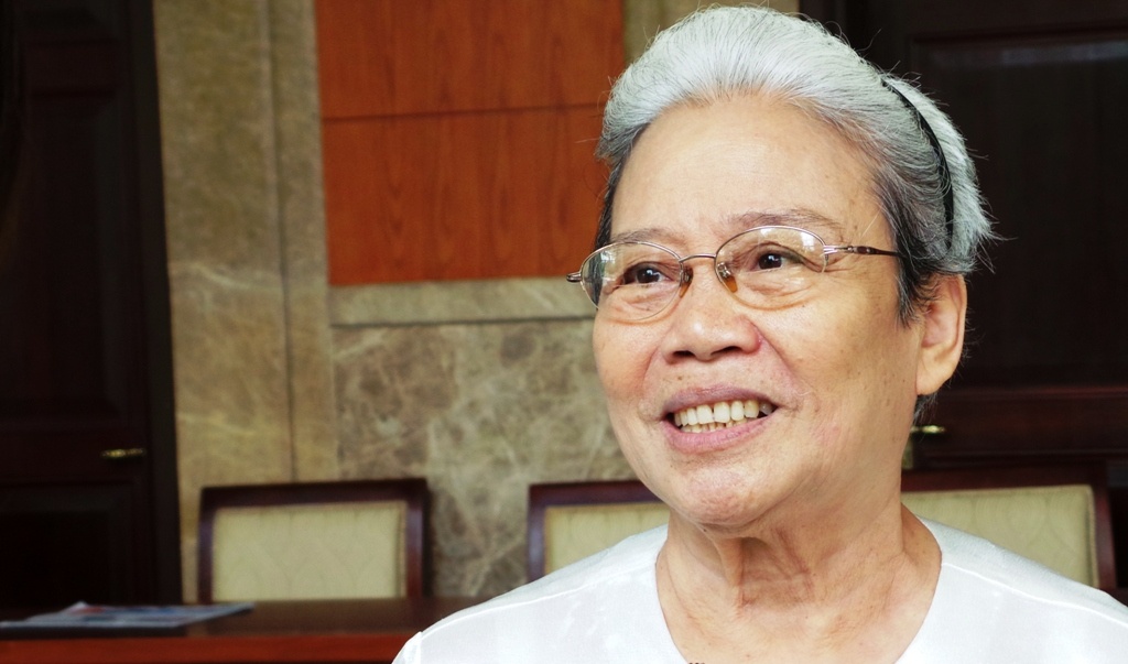 Bà Hồ Mỹ Hạnh, nữ xướng ngôn viên đầu tiên của Đài truyền hình Sài Gòn Giải phóng.