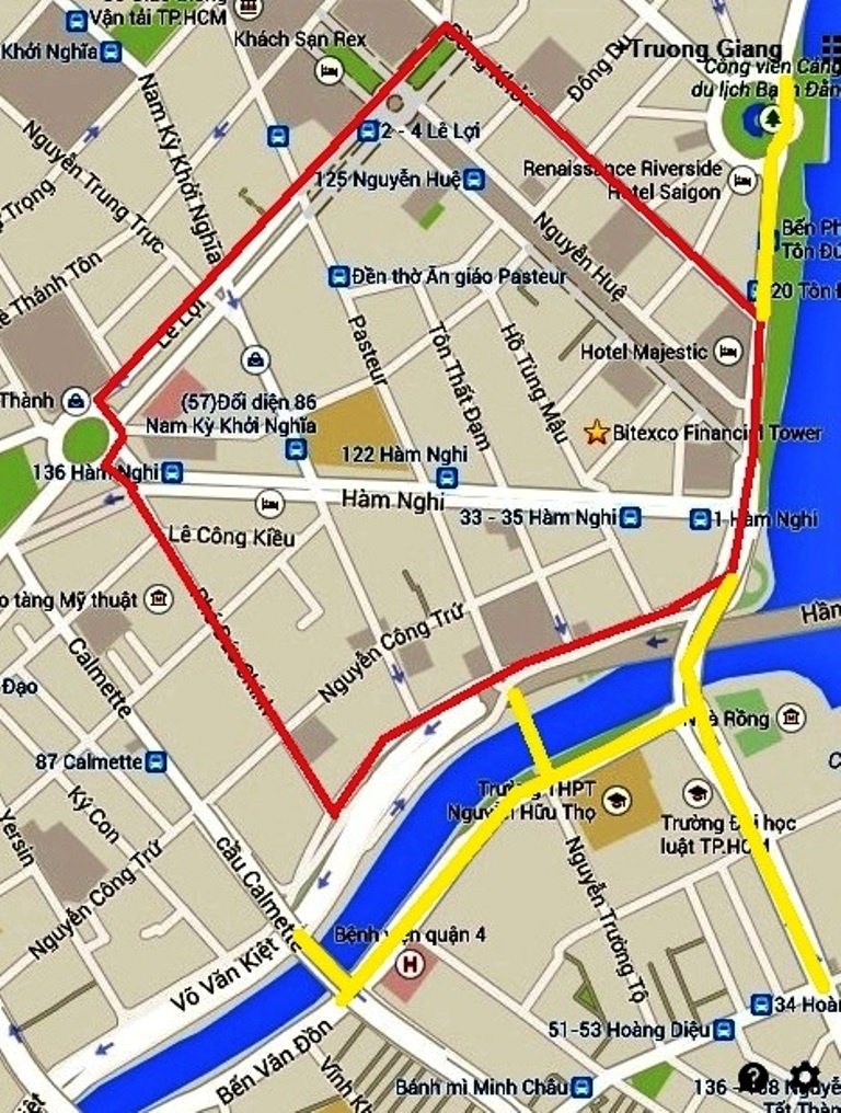 Vành đai đường cấm (màu đỏ