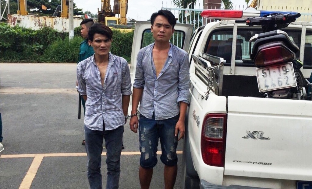 Chương và Lộc tại cơ quan công an.