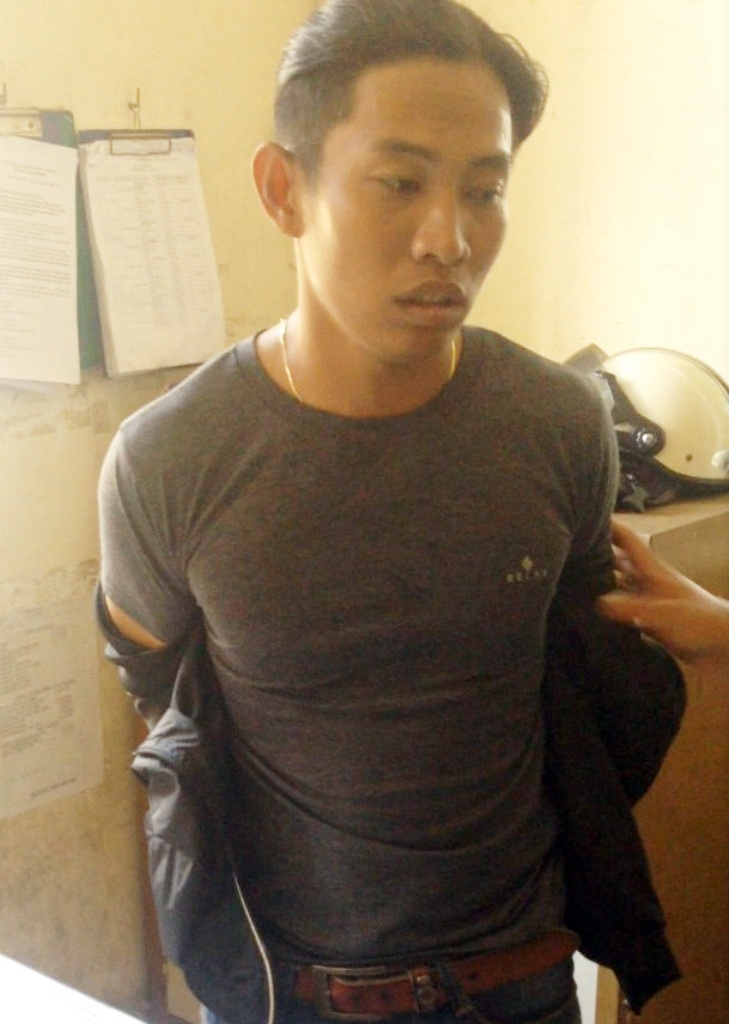 Phúc tại cơ quan công an. Ảnh: Đỗ Phương.