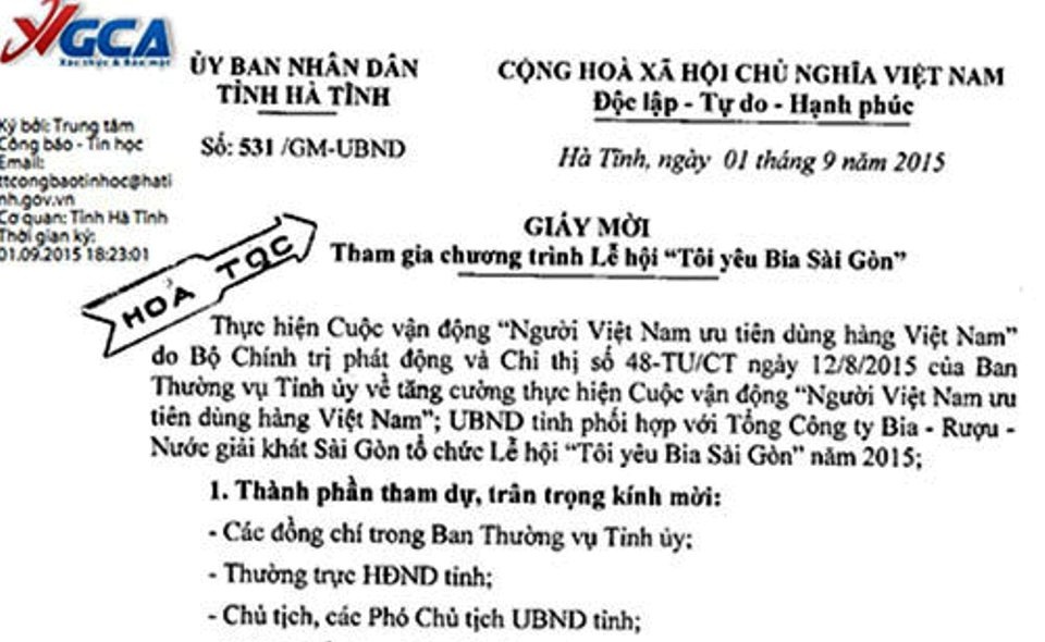 Cong van hoa toc yeu cau lanh dao du hoi... bia hinh anh