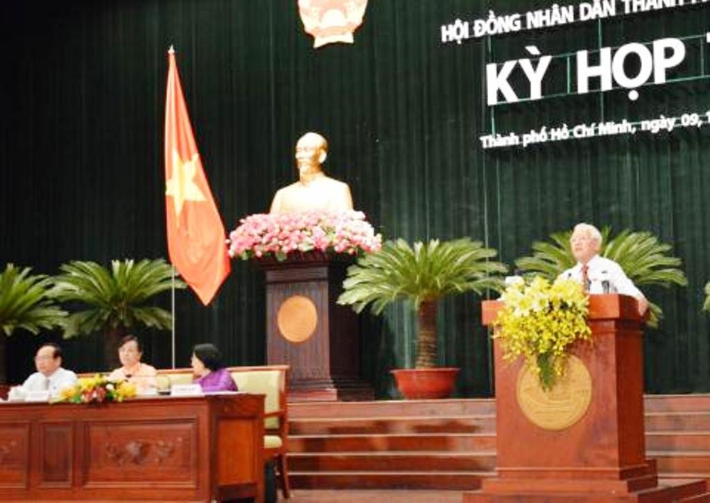Một kỳ họp của HĐND TP HCM.