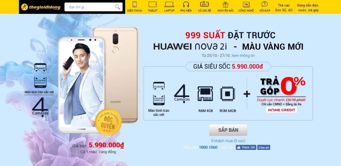 mở bán Huawei nova 2i màu vàng trong 3 ngày ảnh 1 mo ban Huawei nova 2i mau vang trong 3 ngay anh 1