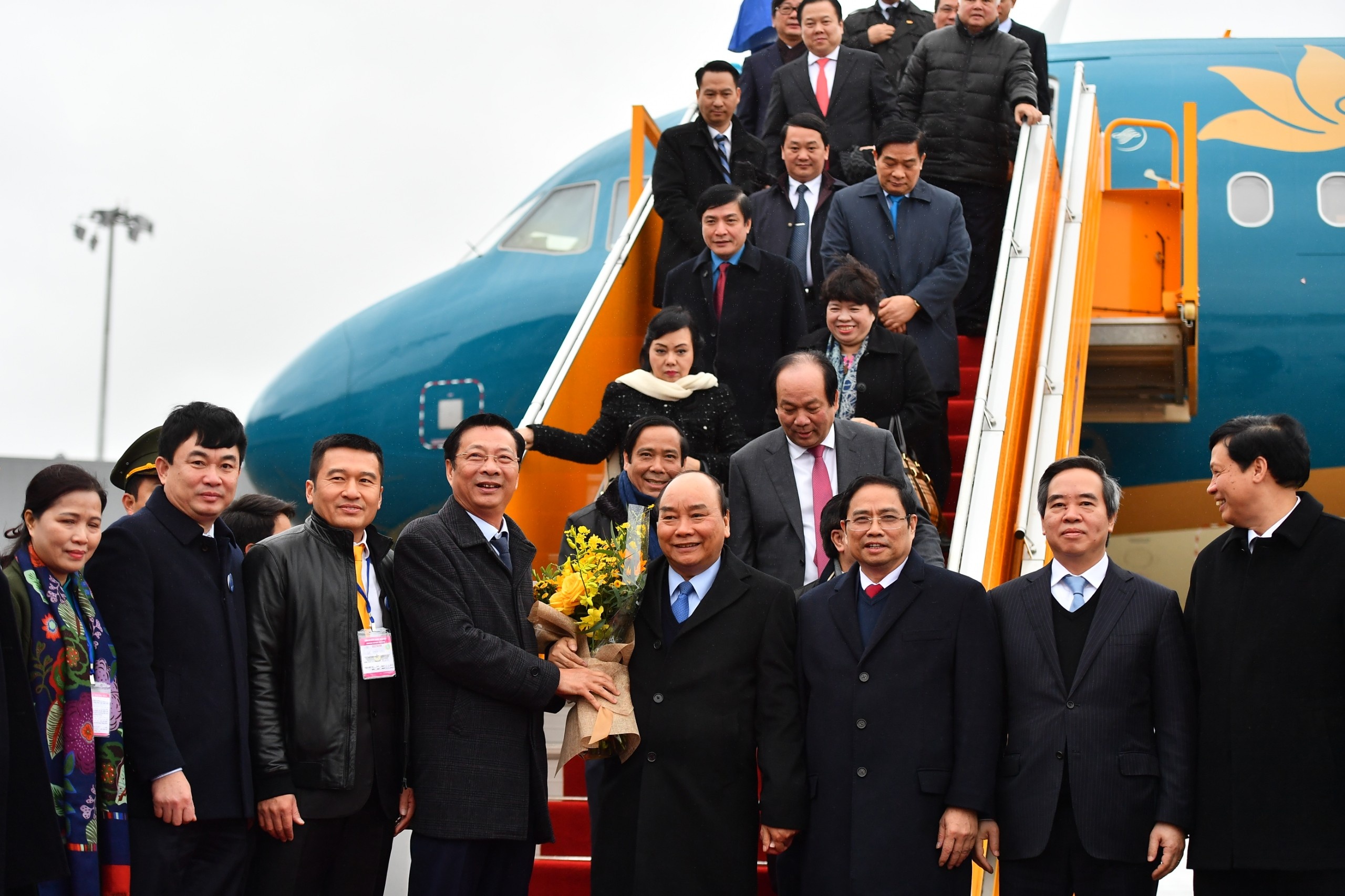 May bay cho Thu tuong dap san bay quoc te Van Don hinh anh