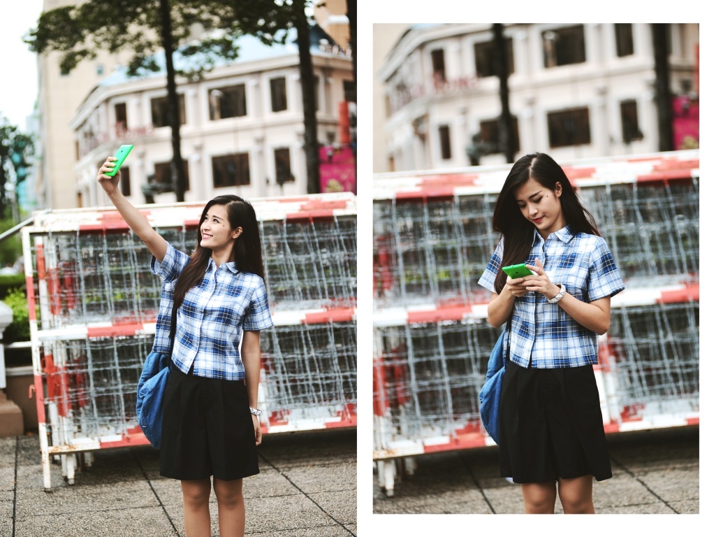 Đông Nhi cũng thường đi dạo phố với những trang phục đơn giản.