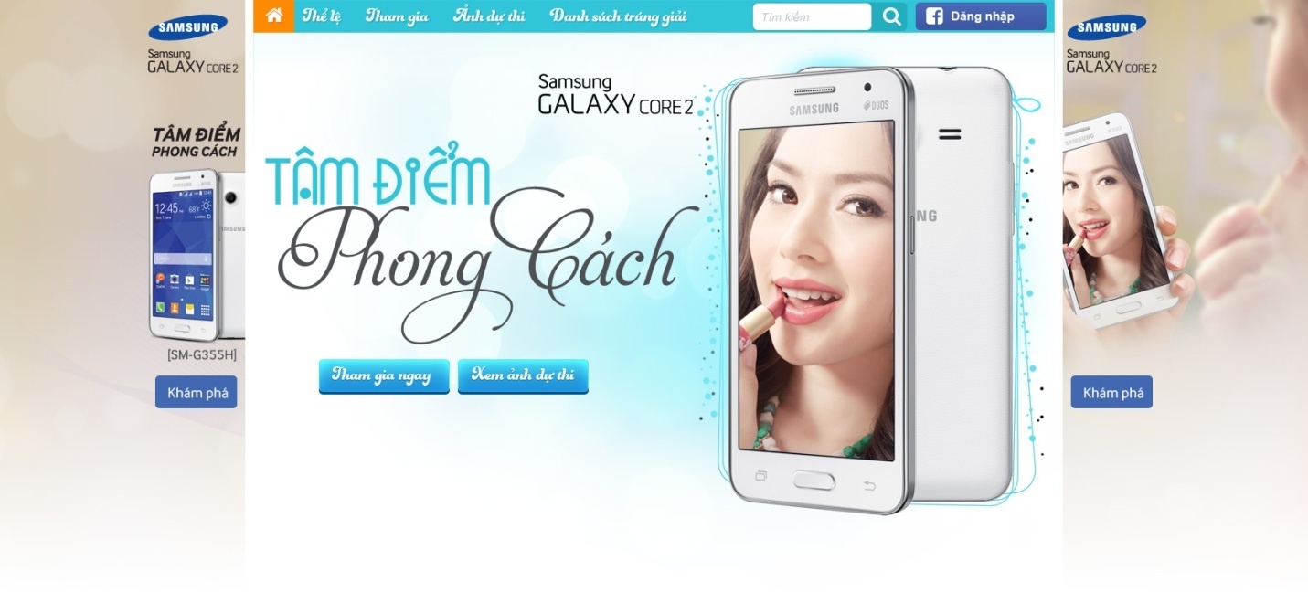 Giải thưởng cuộc thi là điện thoại Samsung GALAXY Core 2.