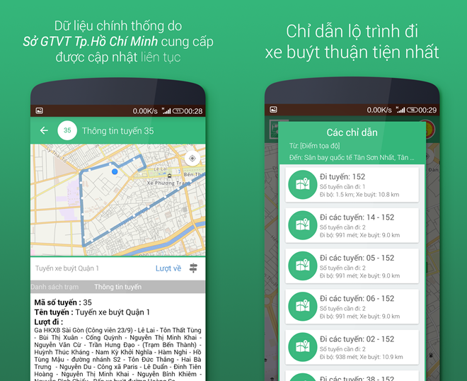 Ứng dụng BusMap - Xe buýt thành phố của nhóm sinh viên Đại học Khoa học tự nhiên TP HCM.
