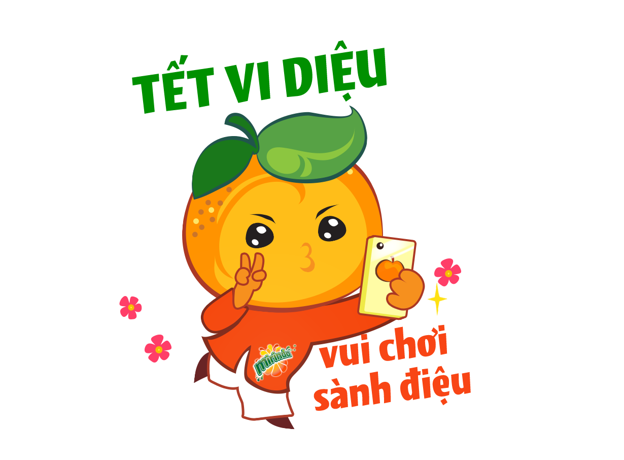 Sticker 'Li xi tieng cuoi' cua Mirinda hinh anh