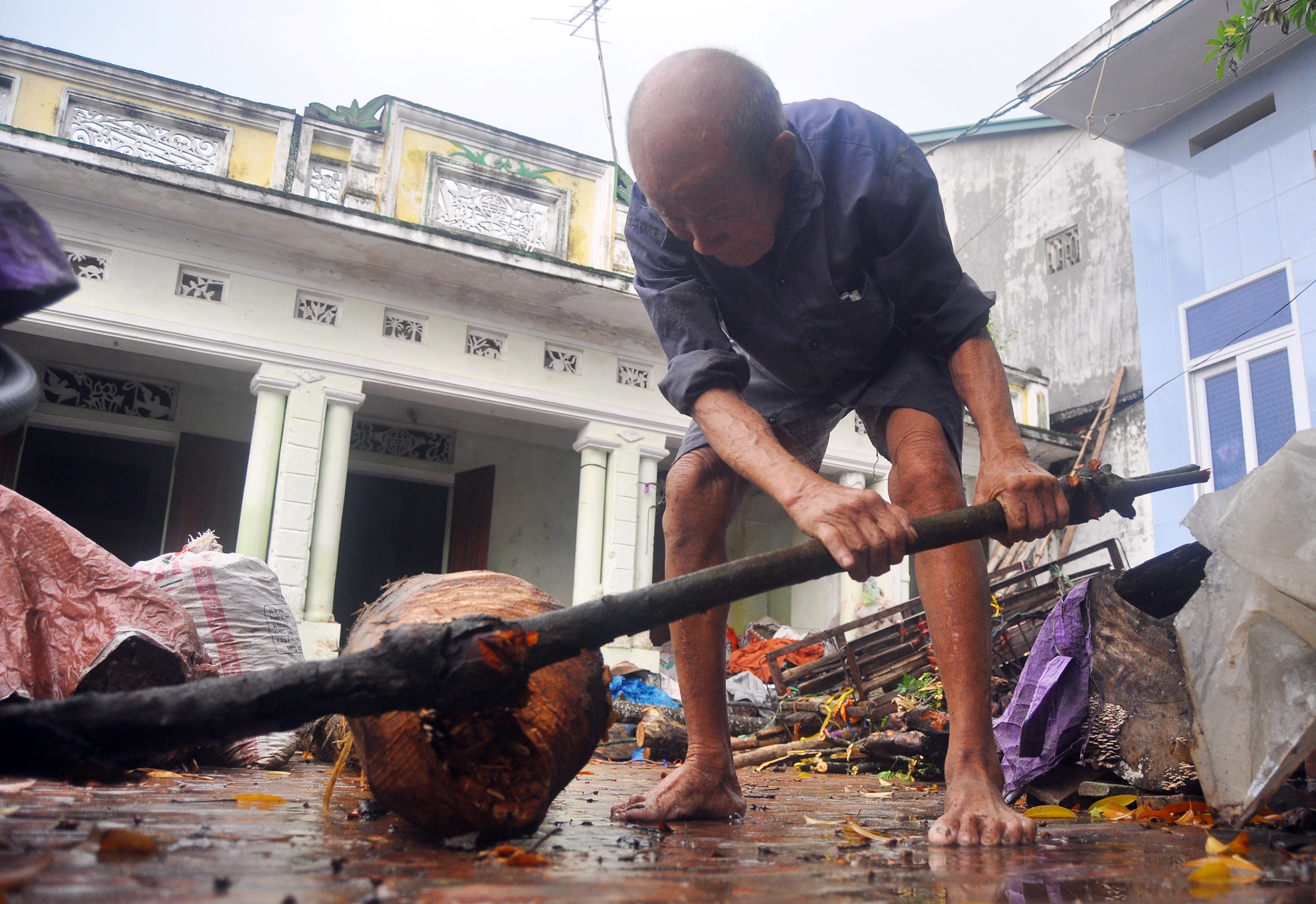 Năm nay đã bước qua cái tuổi xưa nay hiếm nhưng ông Sâm vẫn thường xuyên mang đồ nghề là dao rựa, búa, dây thừng và chiếc xe cải tiến cũ đi khắp làng tìm mua cây thân gỗ để chặt bán lại. Hỏi về cụ ông có sức khỏe phi thường này, không ai ở làng Chuông không biết và đều tỏ ra thán phục. 