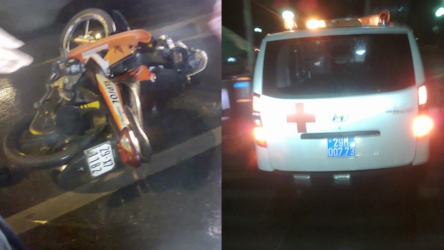 Xe cuu thuong bo mac nguoi bi tai nan nguy kich hinh anh