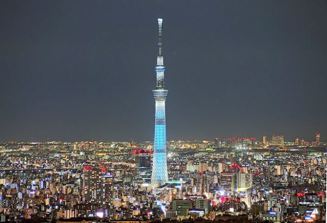 Tháp truyền hình Tokyo Skytree cao nhất thế giới hiện nay (634m). Dự án tháp truyền hình VN sẽ cao hơn 2m! - Ảnh: Tokyoskytree.