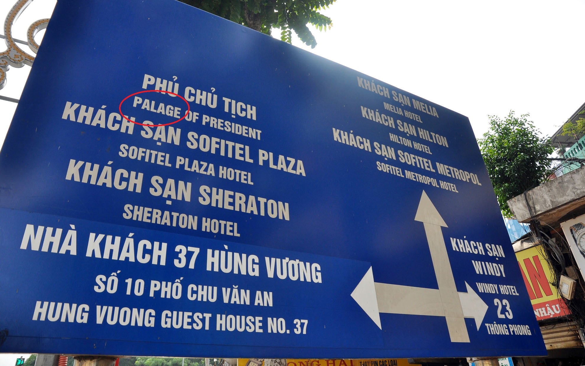 Bien chi duong vao Phu Chu tich sai chinh ta hinh anh